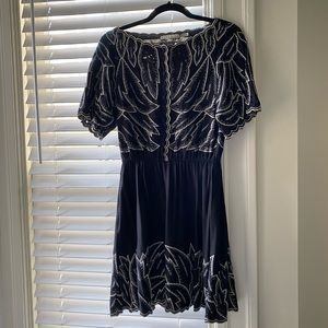 Short sleeve embroidered dress